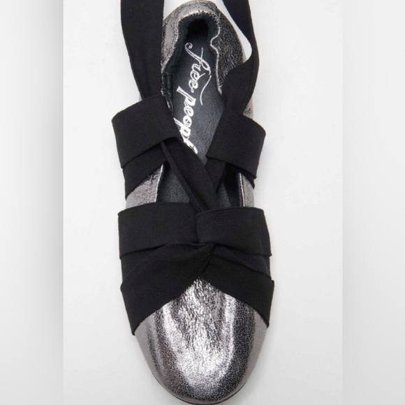 FREE PEOPLE Cece Wrap Ballet Flats / Pewter, Sz 7 NEW - Picture 4 of 11